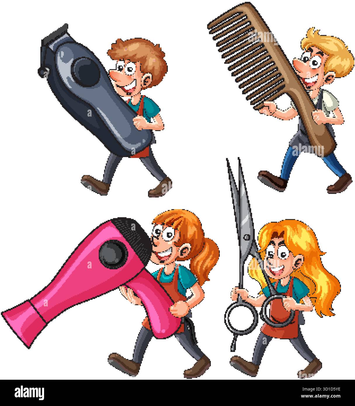 Styling hair diverse female Stock Vector Images - Alamy