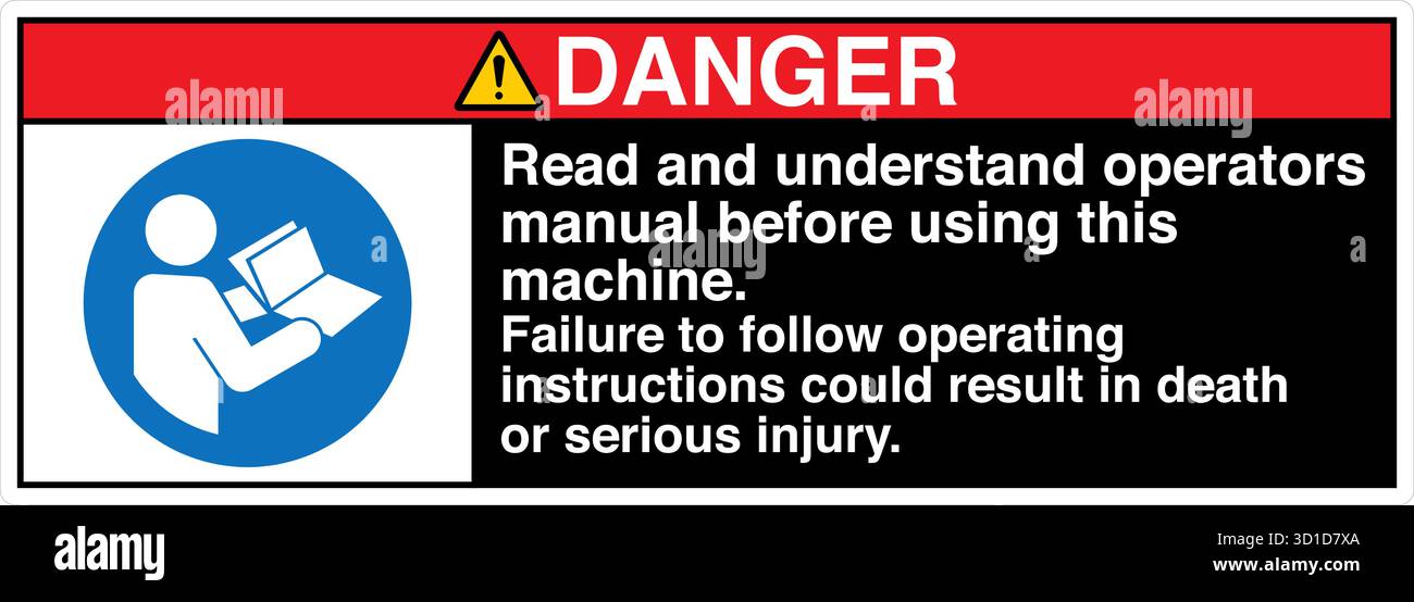 Warning Signe Read Manual Vector File Safety Sign – Refer to Instruction Manual reminds operators to read and ...