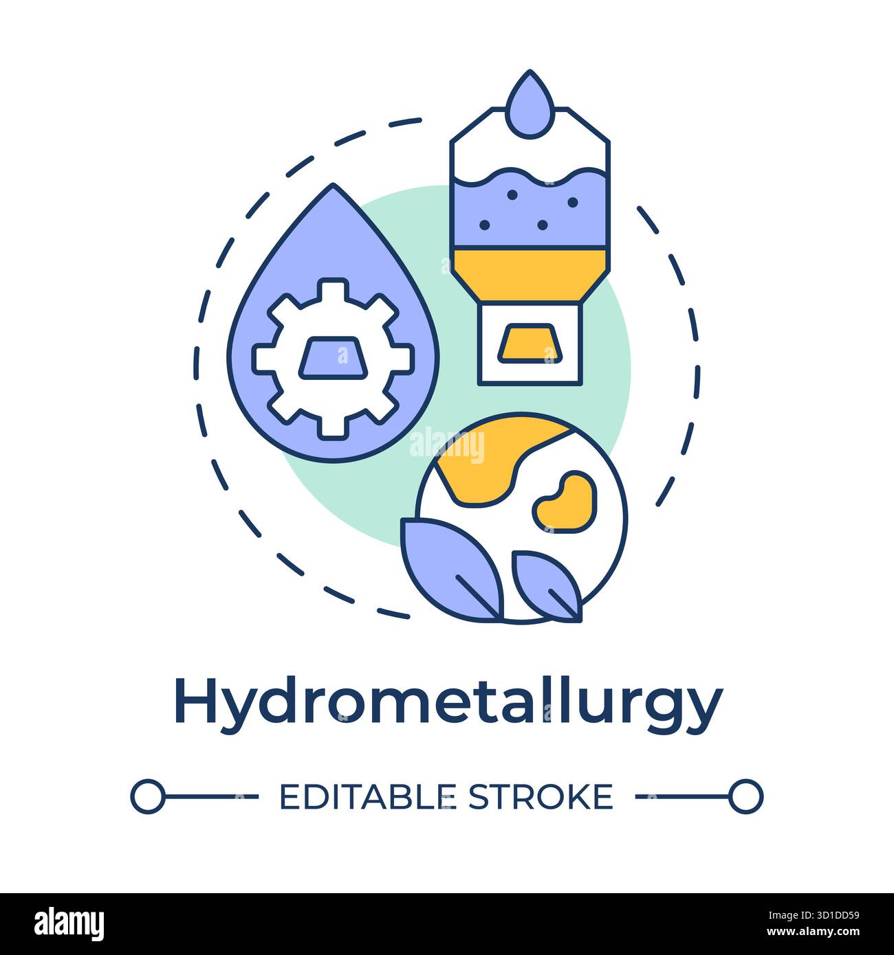 Hydrometallurgy multi color concept icon Stock Vector