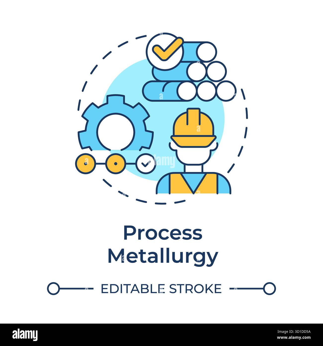 Process metallurgy multi color concept icon Stock Vector