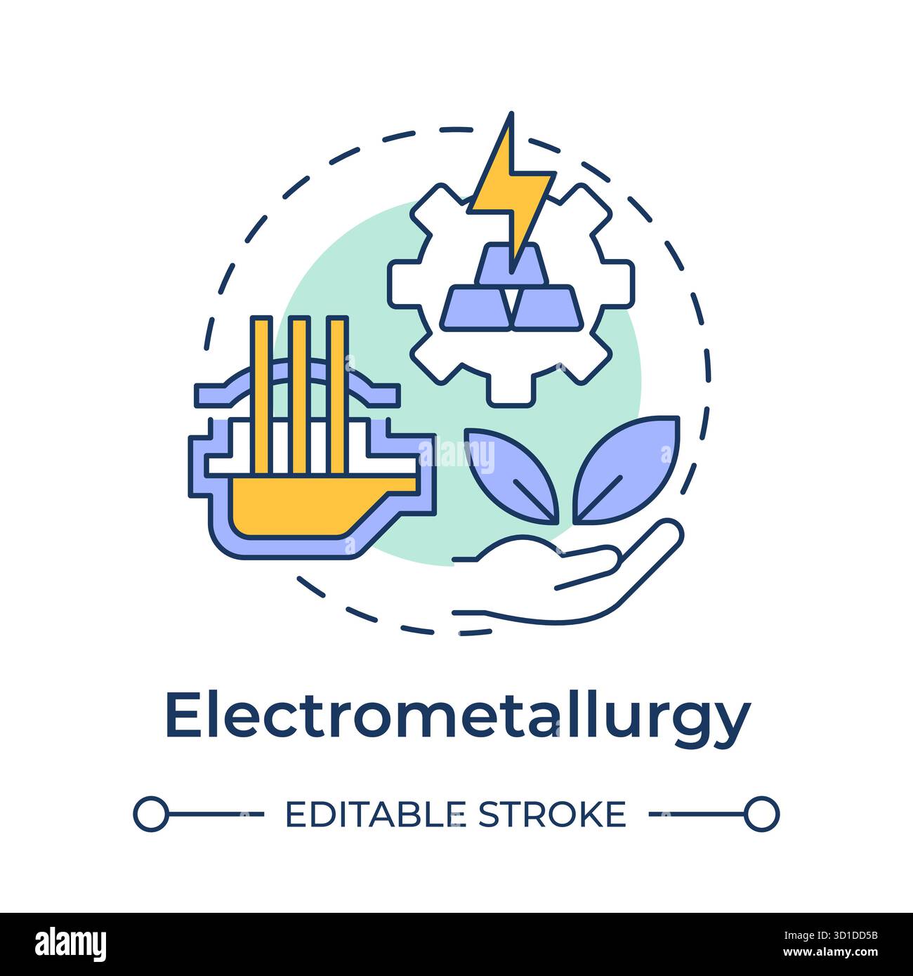 Electrometallurgy multi color concept icon Stock Vector