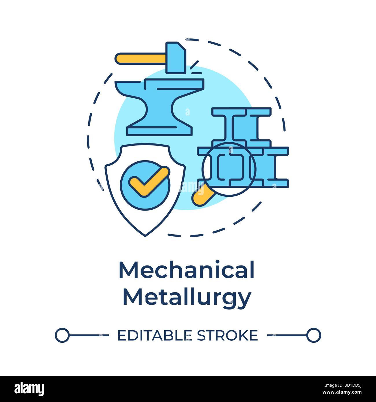 Mechanical metallurgy multi color concept icon Stock Vector