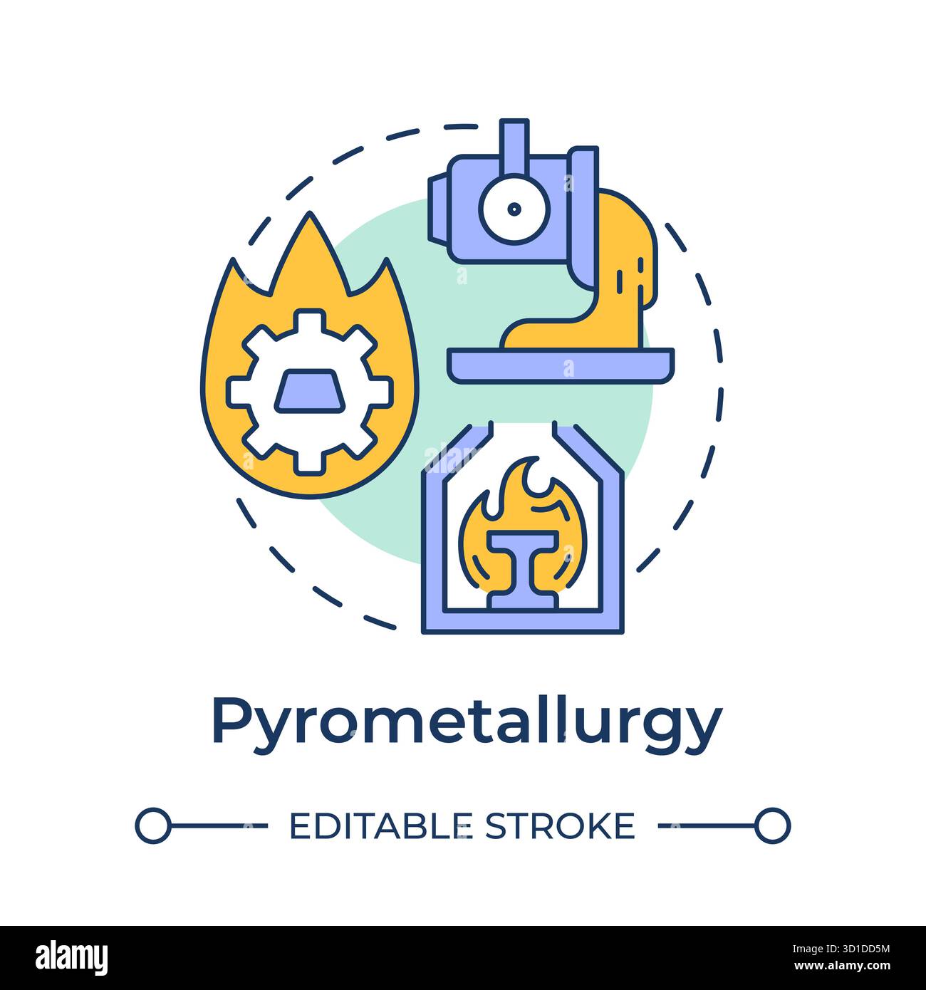 Pyrometallurgy multi color concept icon Stock Vector