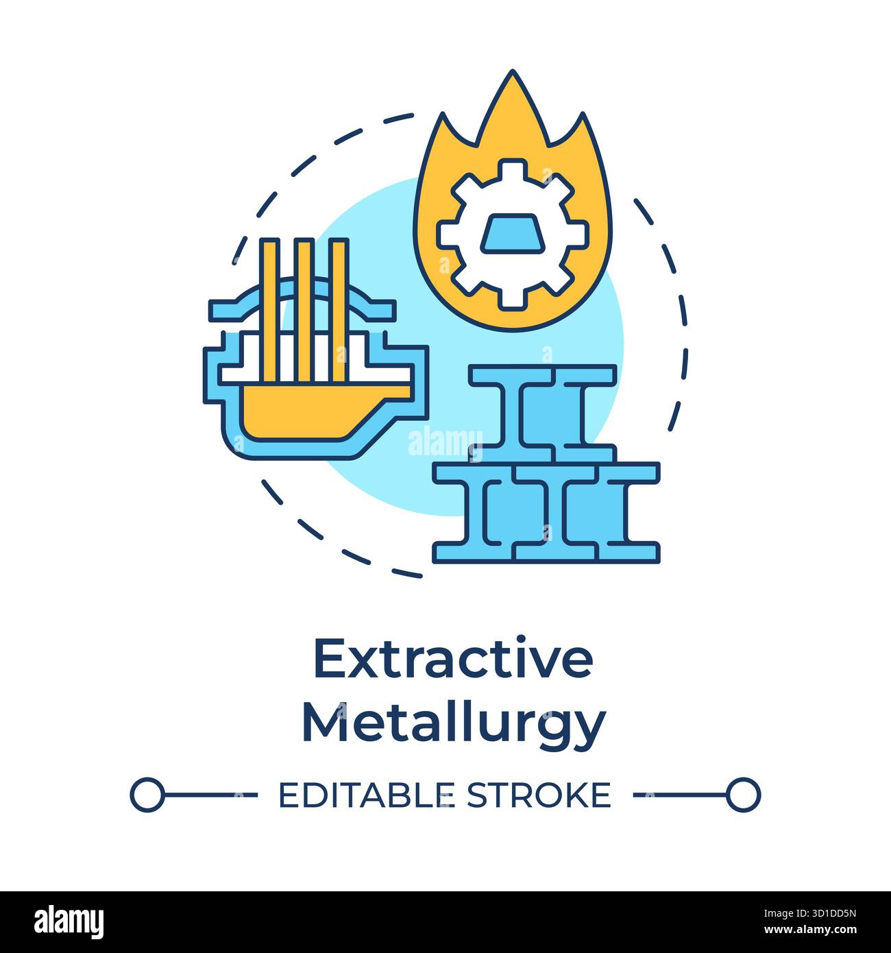 Extractive metallurgy multi color concept icon Stock Vector