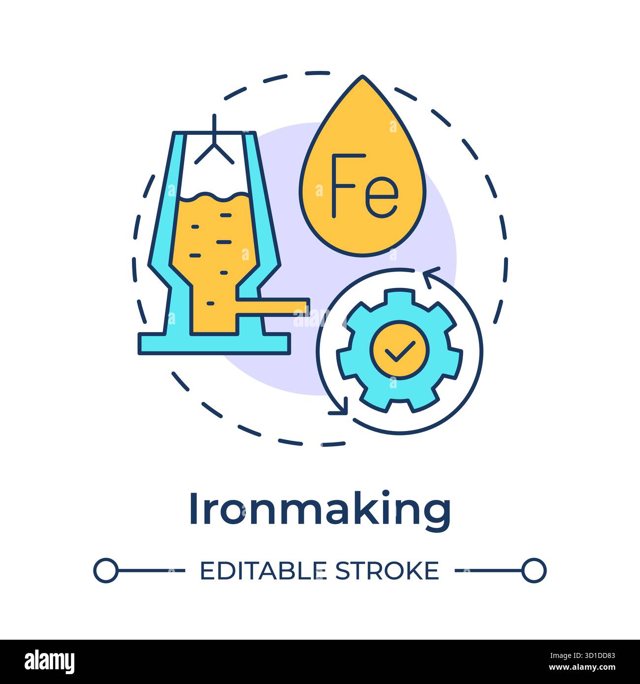 Ironmaking multi color concept icon Stock Vector