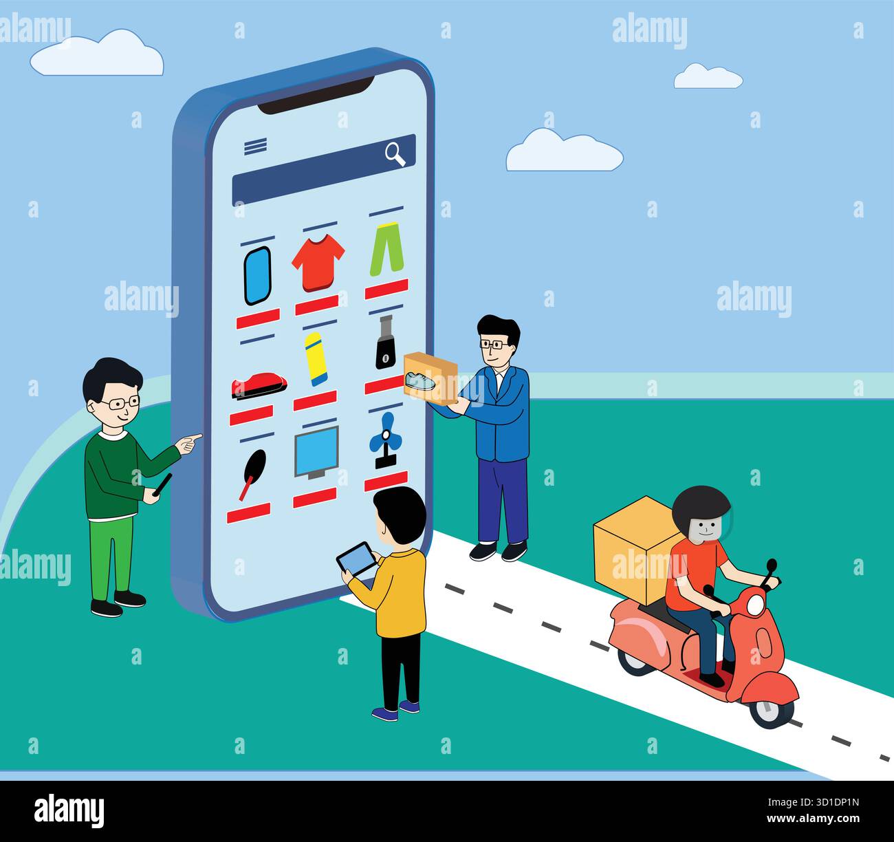 Online shopping goods delivery Stock Vector Images Alamy