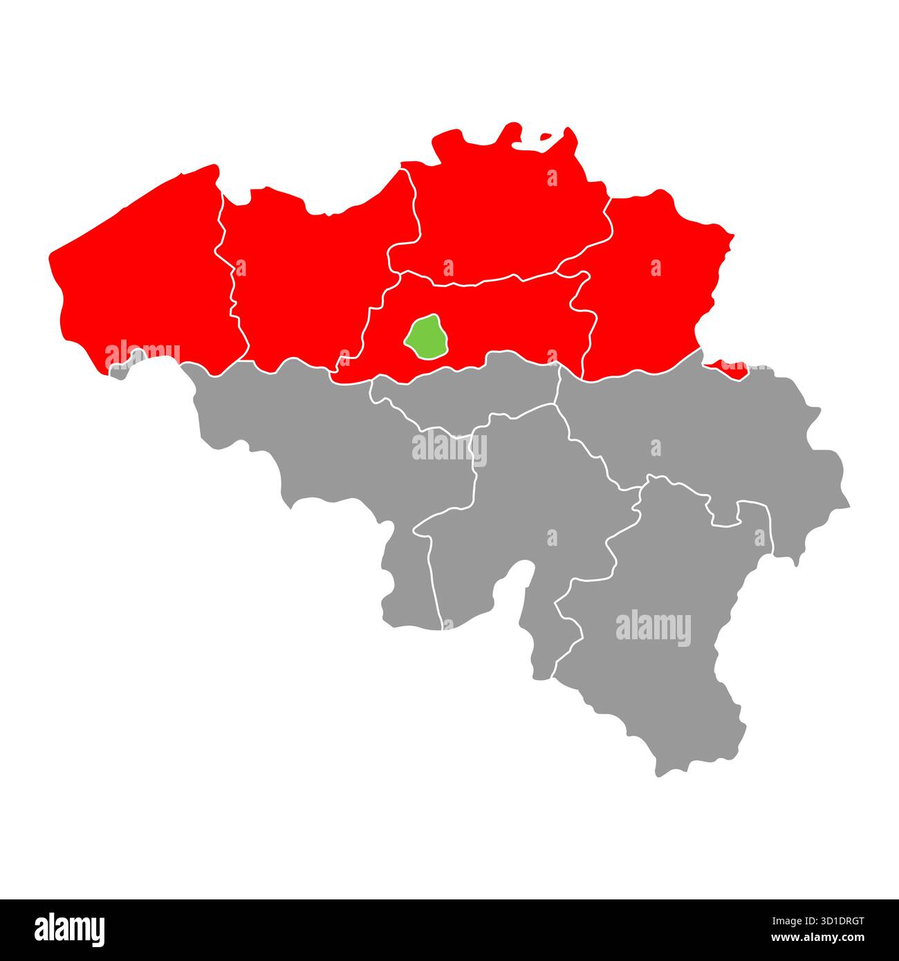 Flanders of Belgium map symbol, travel web flat concept icon vector ...