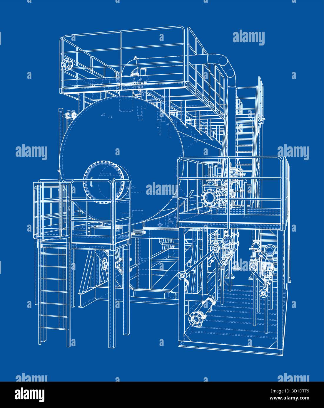 Industrial Machinery Blueprint. Vector Stock Vector Image & Art - Alamy