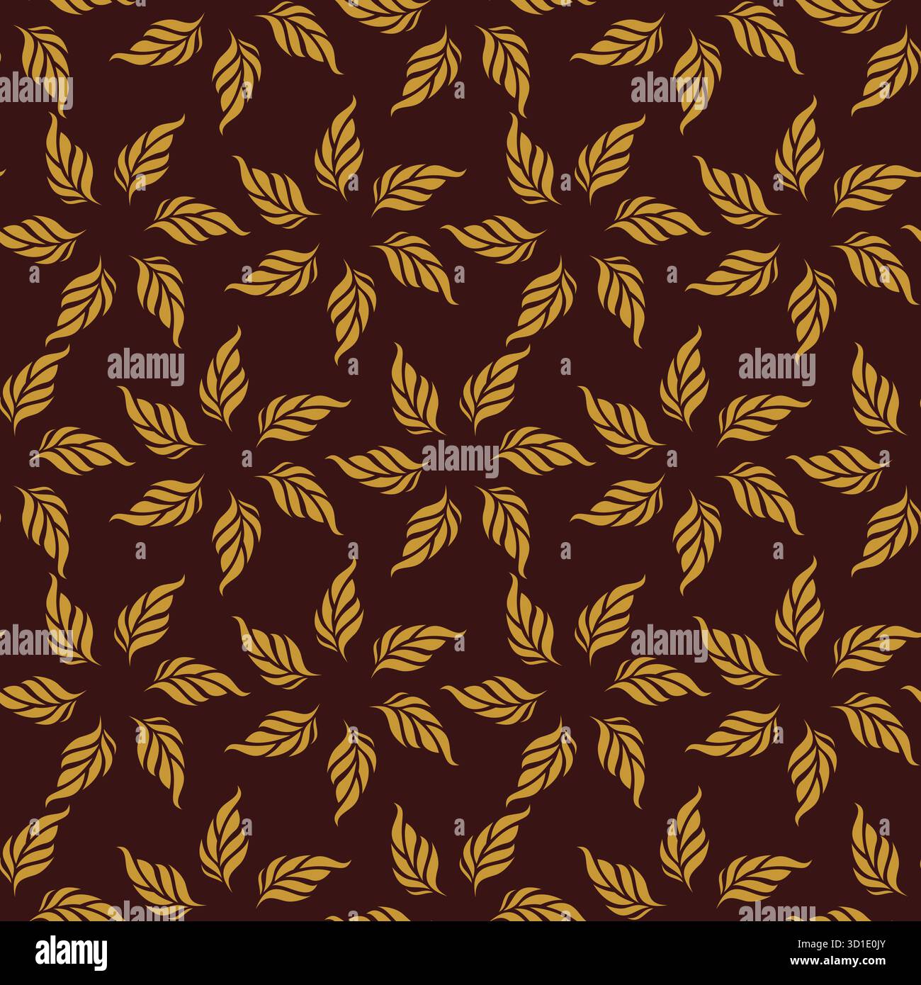 Circle Leaf Seamless Pattern Design Stock Vector
