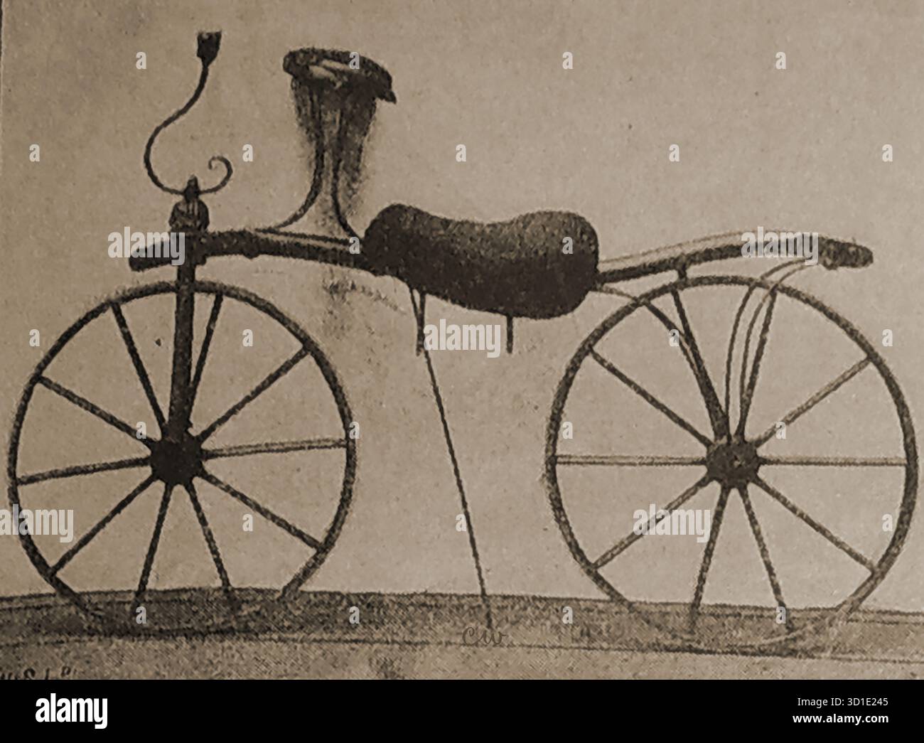 An 1897 image of the Duke of Marlborough's own Dandy Horse bicycle. Stock Photo
