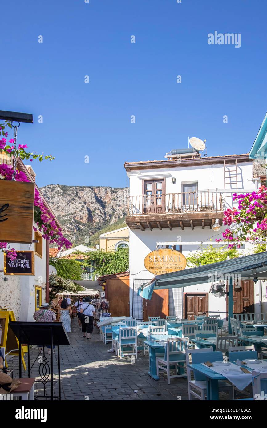 kas is a seaside town on the Mediterranean coast in turkey with a busy harbour and pretty old town Stock Photo
