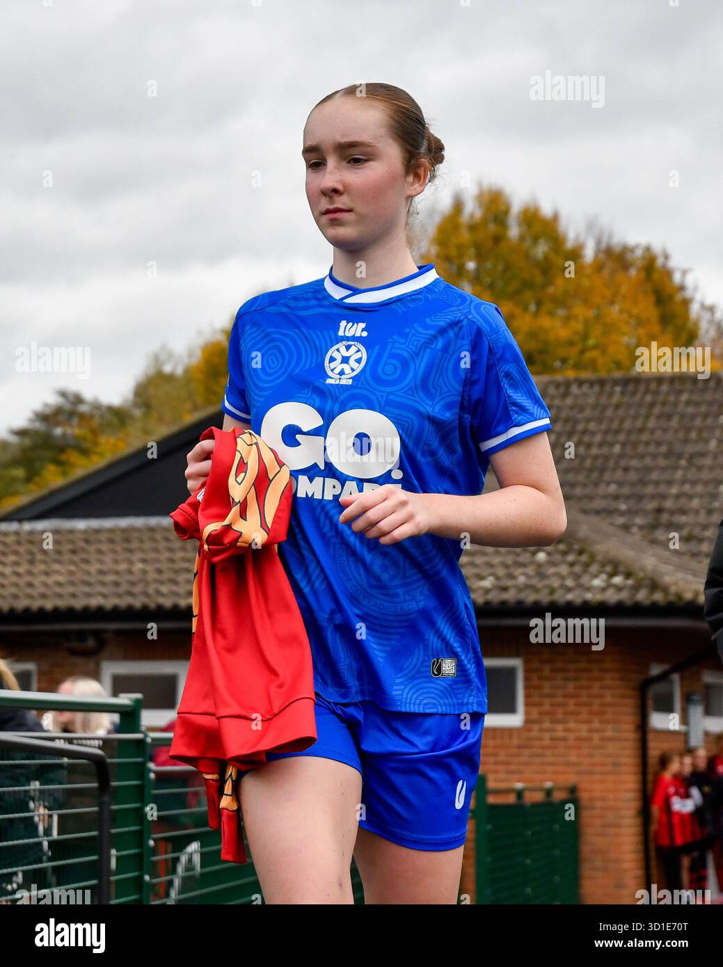 Winchester, England. 26 October 2025. Izzy Caunt of Gwalia United walks ...
