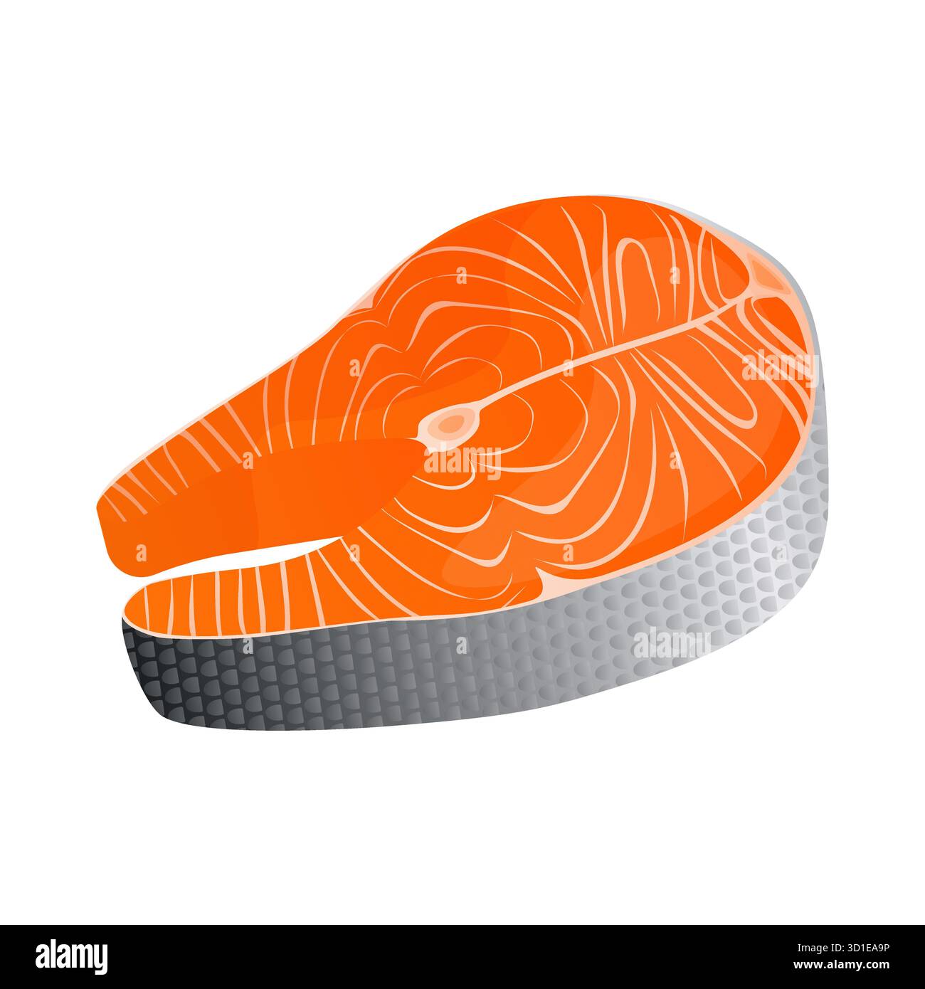 Salmon steak illustrating raw fish meat for healthy eating Stock Vector ...