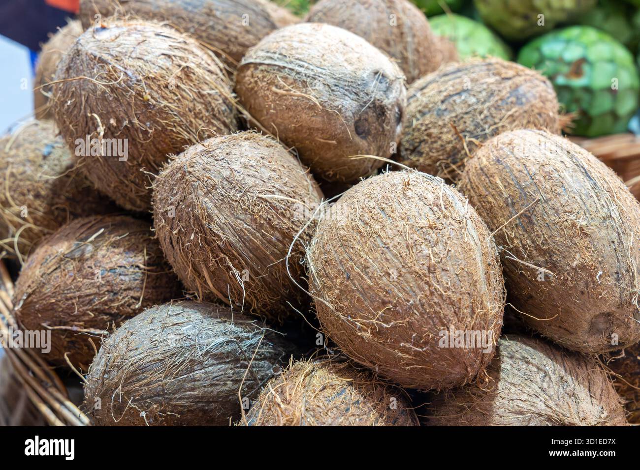 Whole coconuts on display hi-res stock photography and images - Alamy