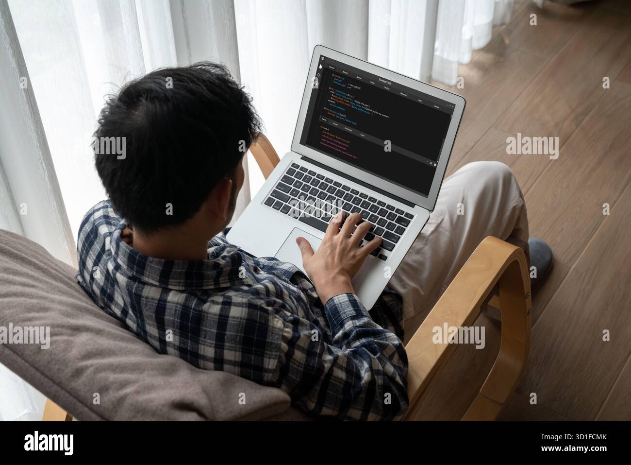 Software development programming on computer screen for modish application and program coding Stock Photo