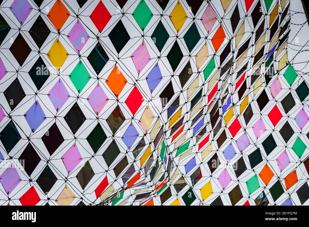 Geometry zig zag pattern. Abstract background of colored rhombus. Stock Photo