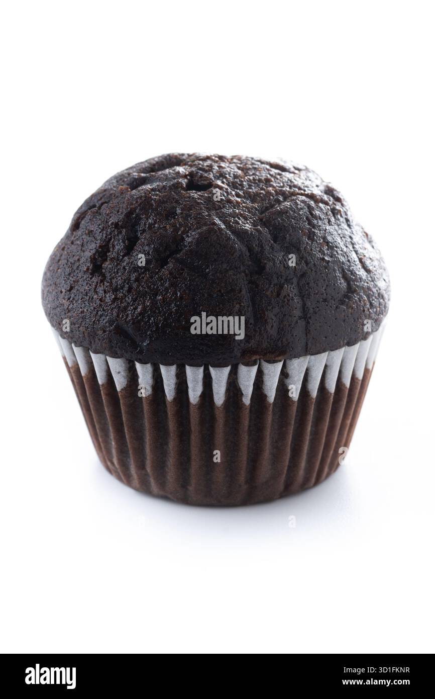 Chocolate muffin isolated on white background Stock Photo
