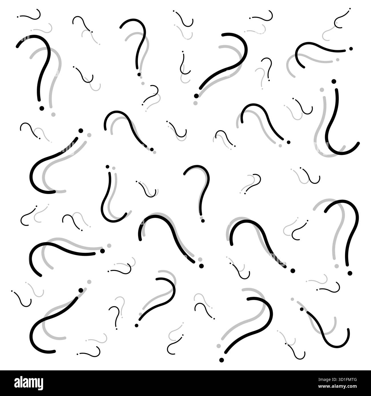 Abstract Question Mark Pattern on White Background. Seamless Curiosity ...