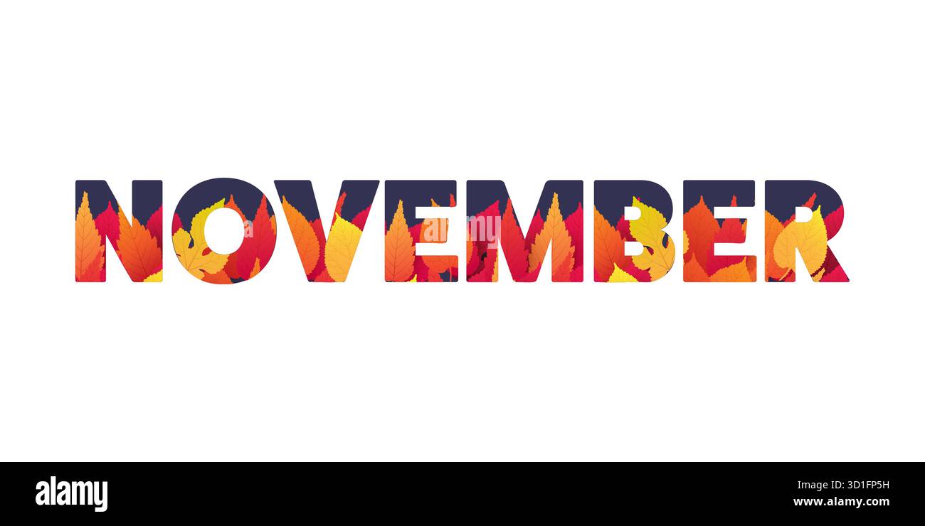 Month november bold text Stock Vector Images - Alamy