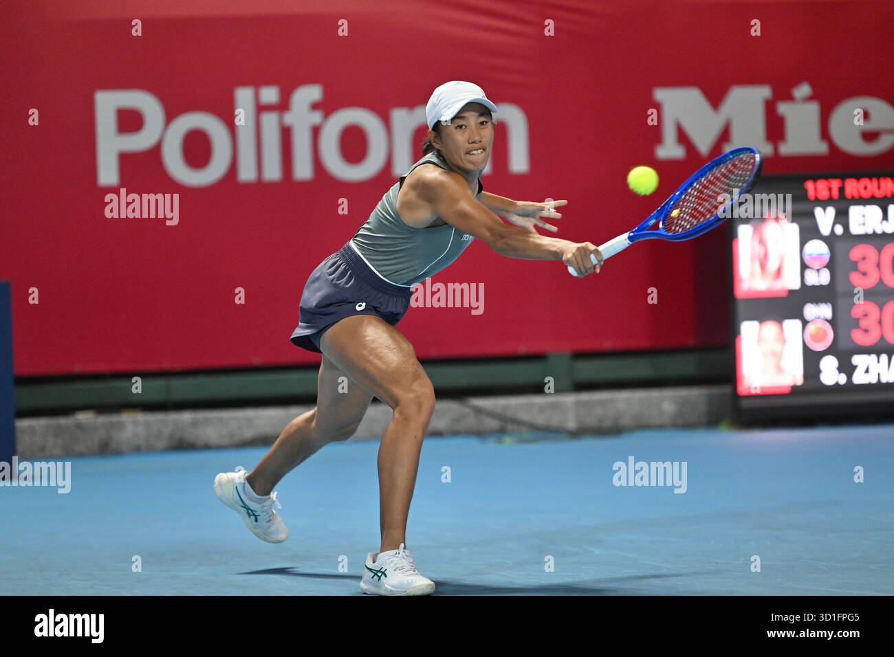 Chinese tennis player Zhang Shuai during a match at the Hong Kong ...