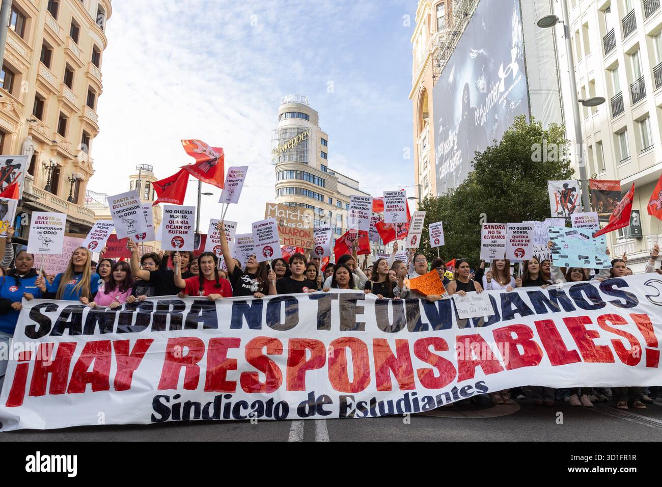 Demonstration Only October 28, 2025, Madrid, Madrid, Spain: Thousands of students are ...