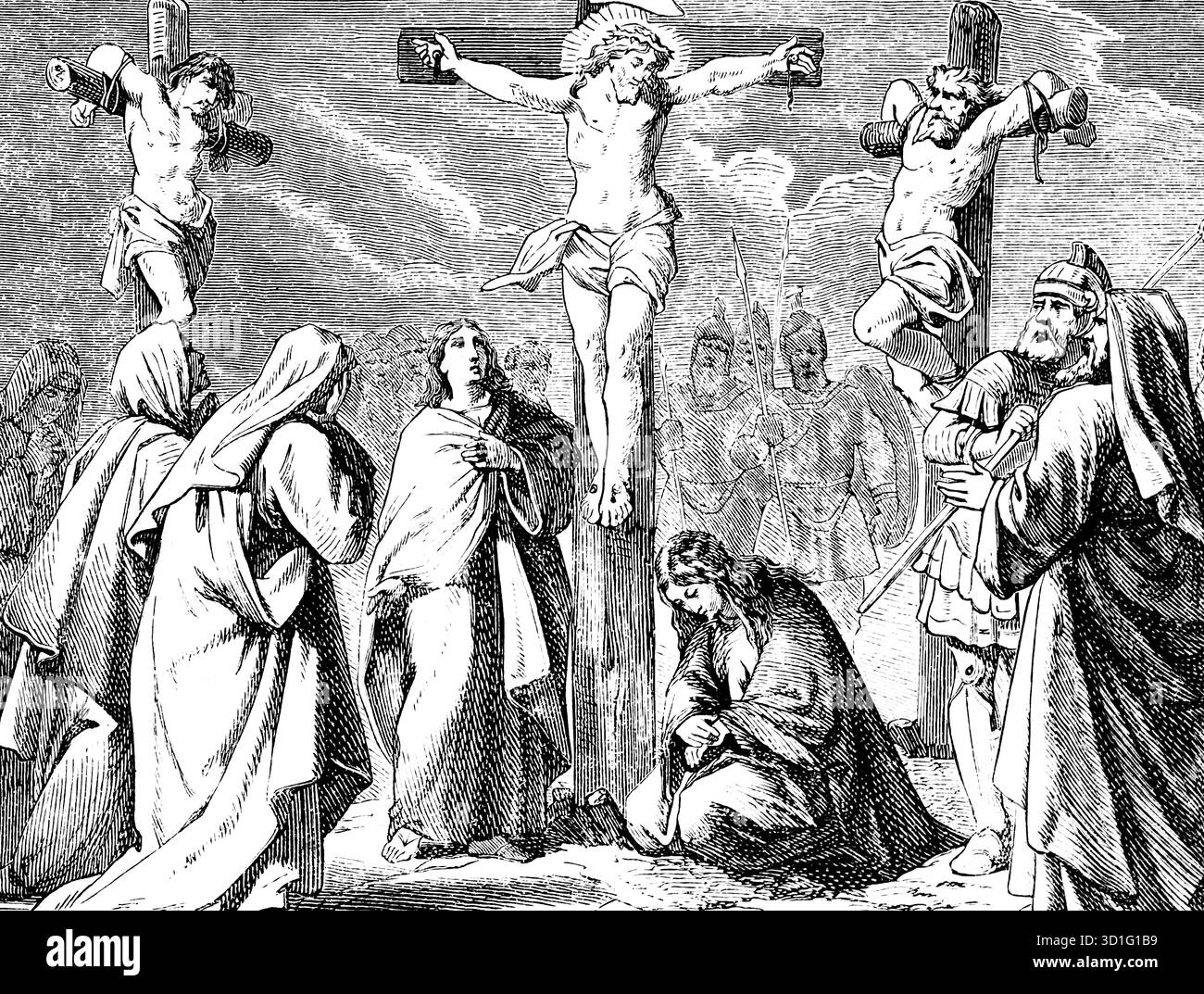Son of god on the cross Black and White Stock Photos & Images - Alamy