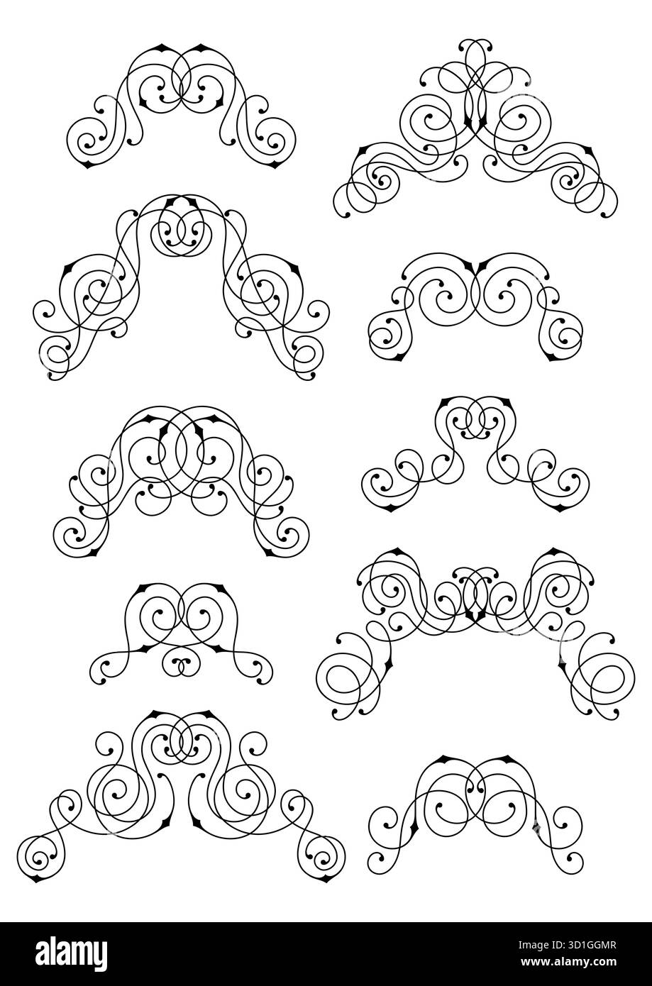 Vintage border corners Black and White Stock Photos & Images