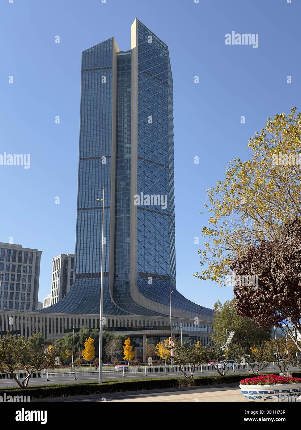 Yinchuan, Ningxia, China - Oct 31, 2023: JW Marriott Hotel in Yinchuan. JW Marriott is a luxury hotel brand owned by Marriott International. - Smartphone Captured Stock Image