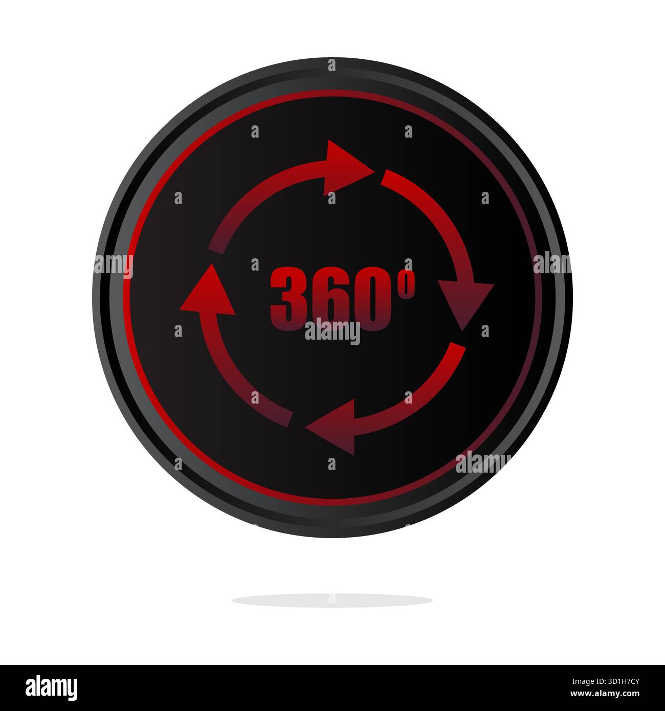 Rotate circle icon. 360 degree symbol. View spin button. Vector ...