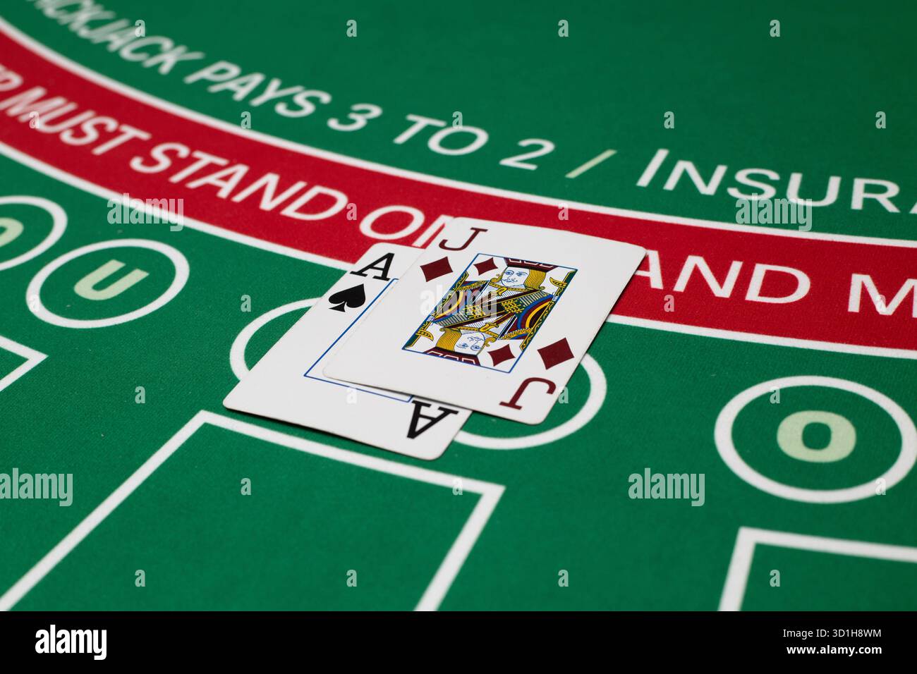 Blackjack 21 table in casino hi-res stock photography and images - Alamy