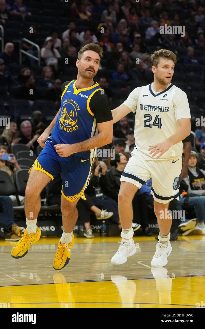 Golden State Warriors guard Pat Spencer (61), and his brother, Memphis
