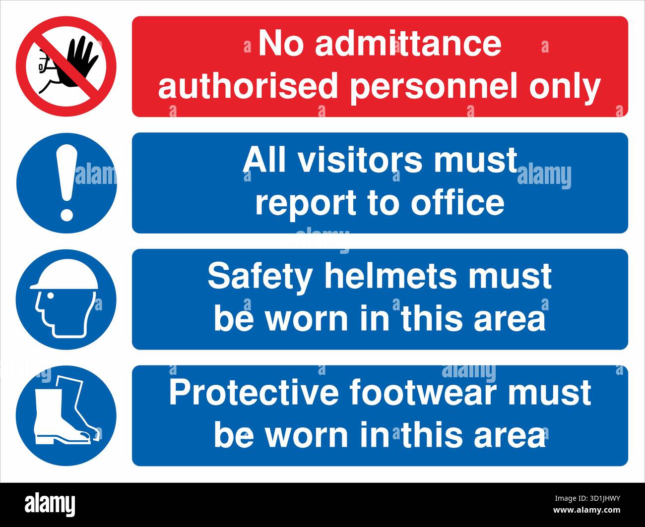 Multi Message Site Safety Sign displays multiple safety instructions in ...