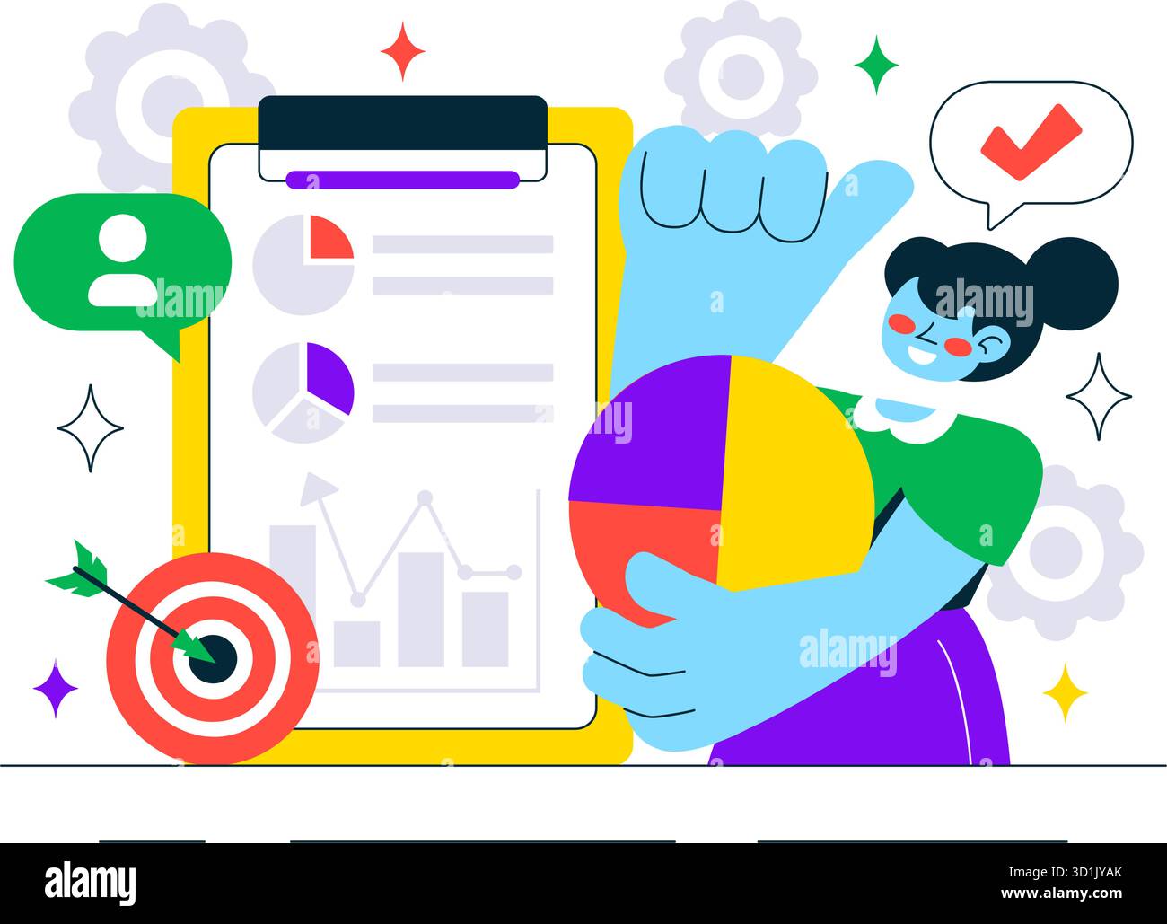 Data Analytics Dashboard Illustration Featuring Marketing Analytics