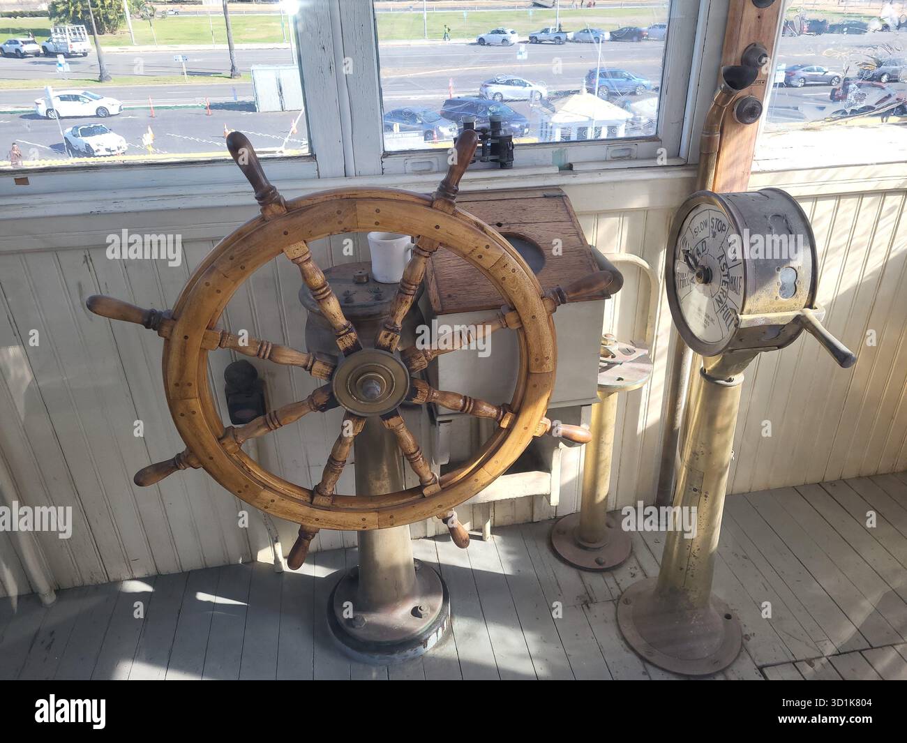 Ship's Steering Wheel - Smartphone Captured Stock Image