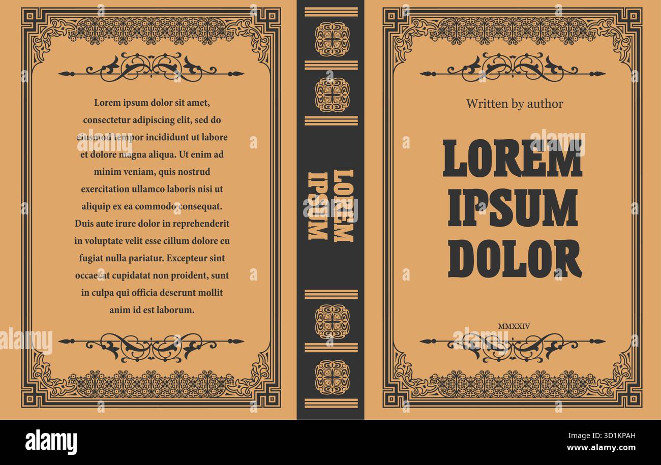 Elegant antique book cover design showcasing ornate floral motifs and ...