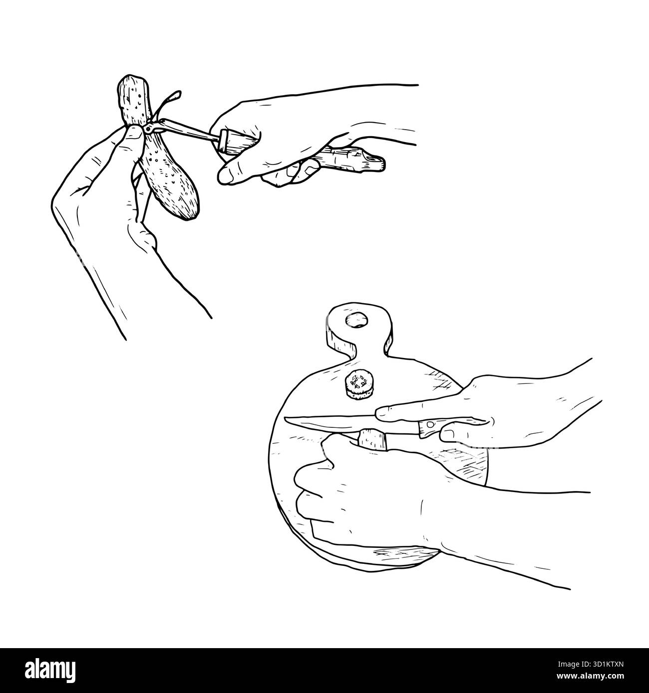 Close up cut cucumber Black and White Stock Photos & Images - Alamy