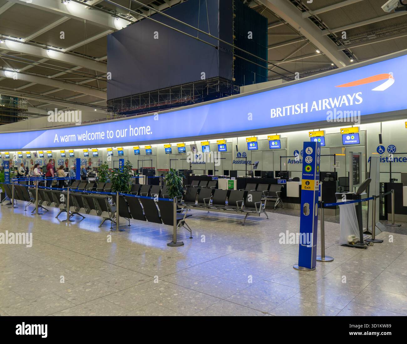 British Airways check in bag drop area, Terminal 5 London Heathrow ...