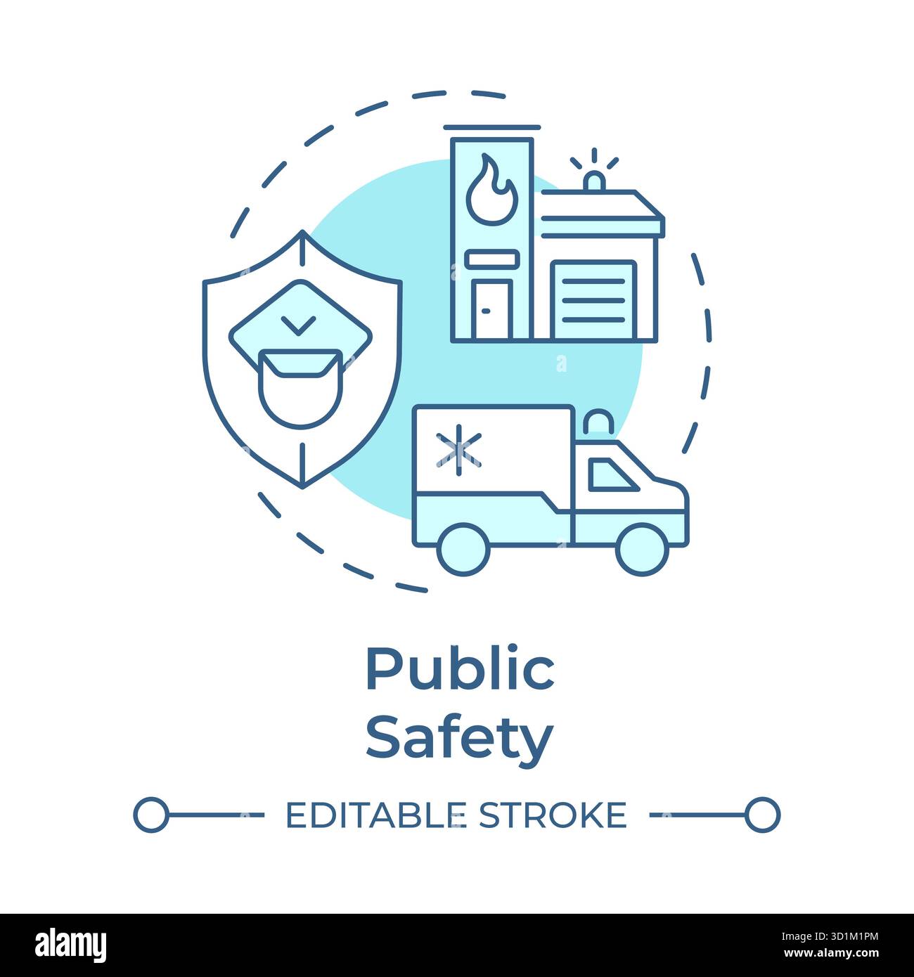 Public safety soft blue concept icon Stock Vector
