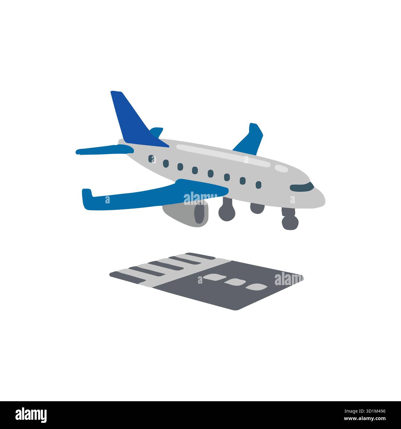 Vector illustration of airplane arriving Stock Vector