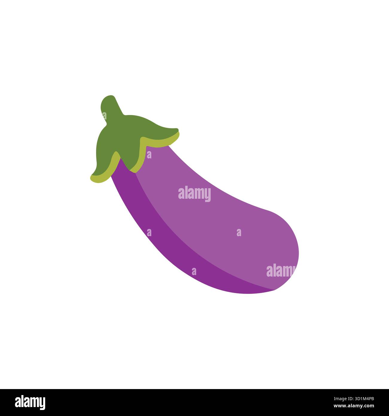 Aubergine vector on white background. Stock Vector