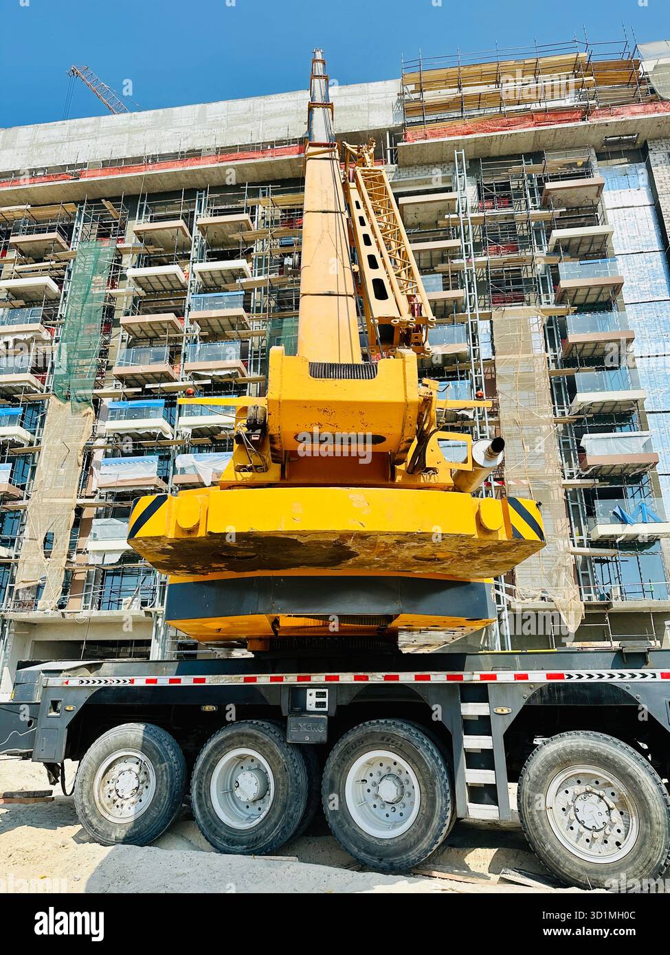 Boom crane on construction site - Smartphone Captured Stock Image