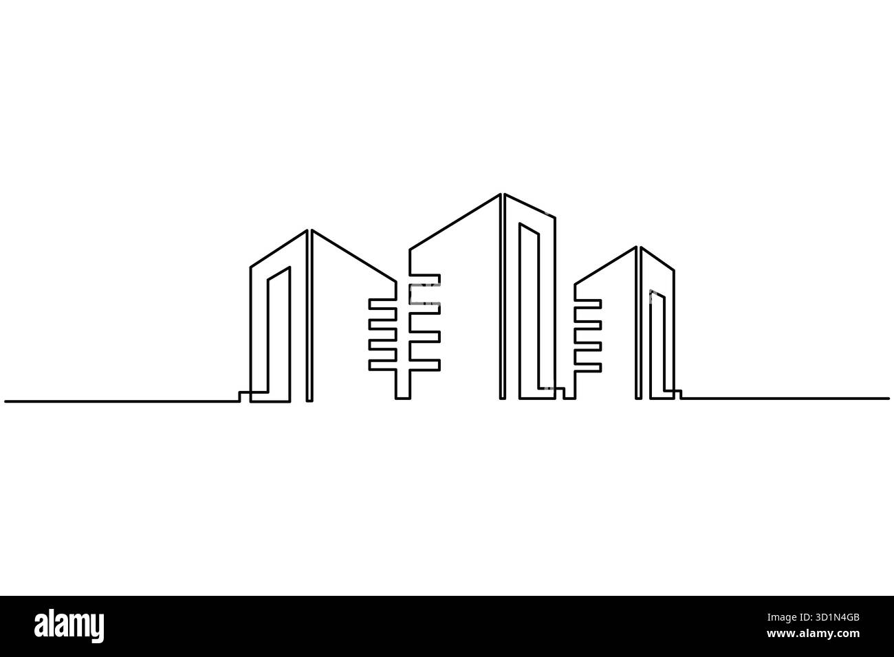 Photo inspiration: Minimalist City Skyline Continuous Line Drawing Modern Urban Buildings Reference: Modern City Skyline Continuous Line Art Vector Illustration Of Office