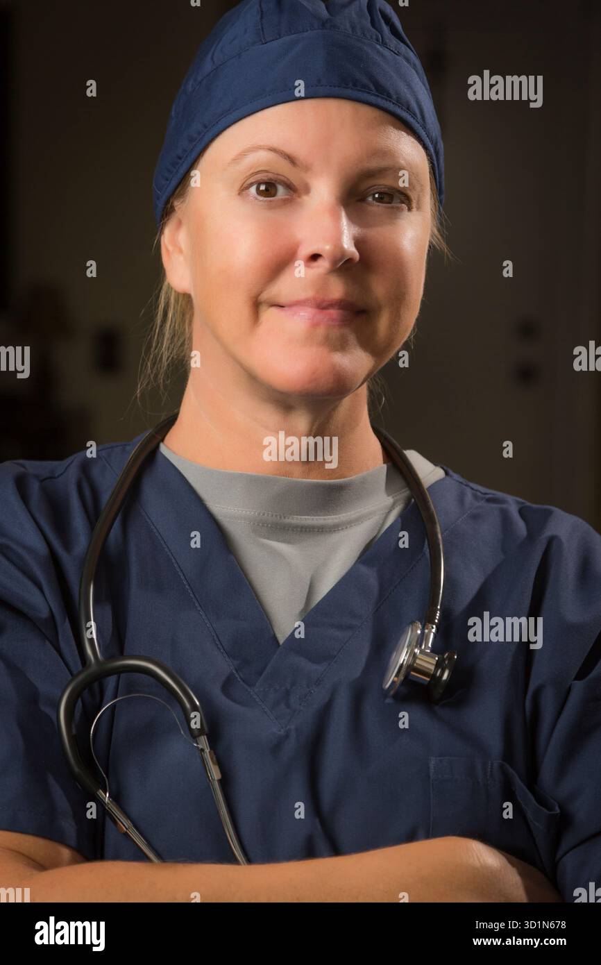 Beautiful blonde female doctor hi-res stock photography and images - Alamy