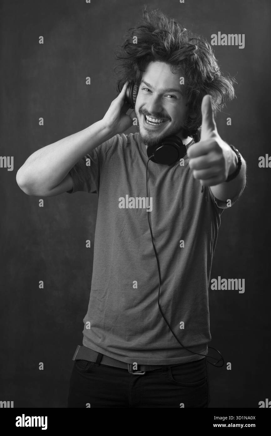 stylish-man-headphones-in-black-and-white-stock-photos-images-alamy