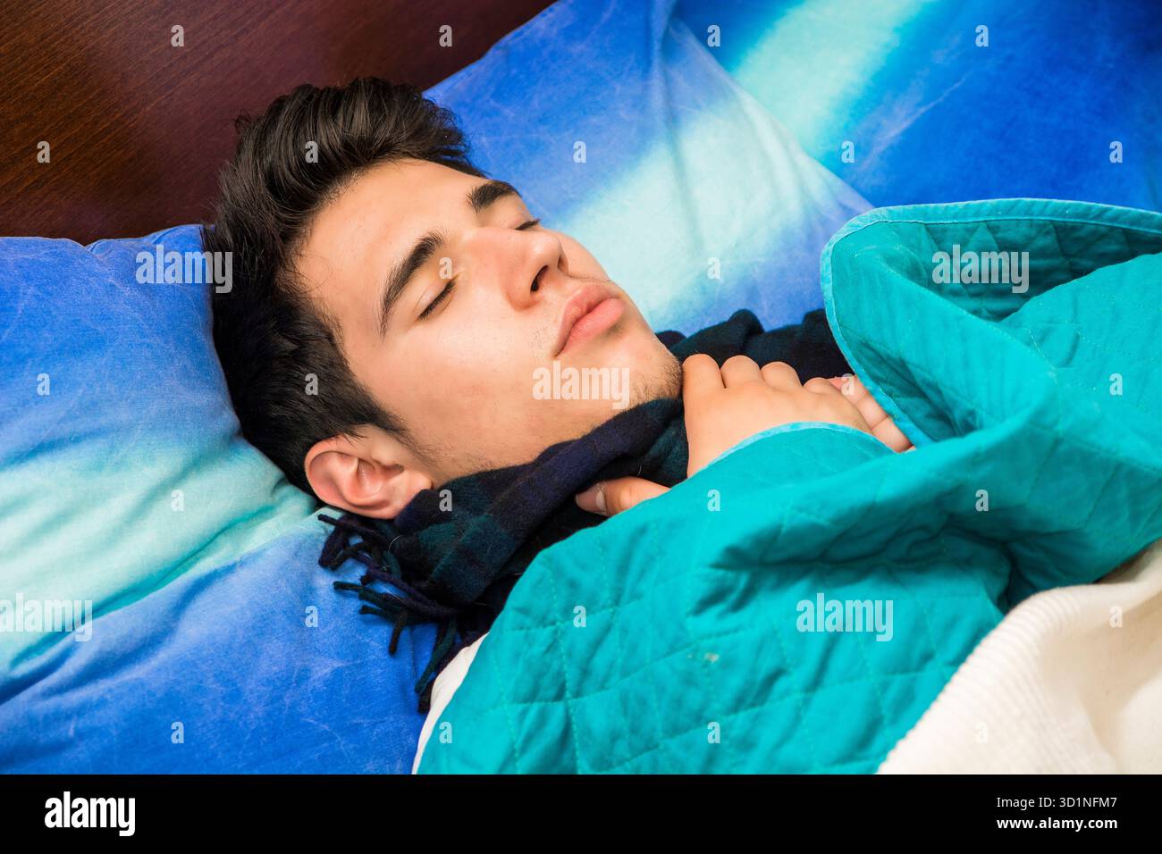 Unwell Man Unwell man in bed hi-res stock photography and images - Alamy