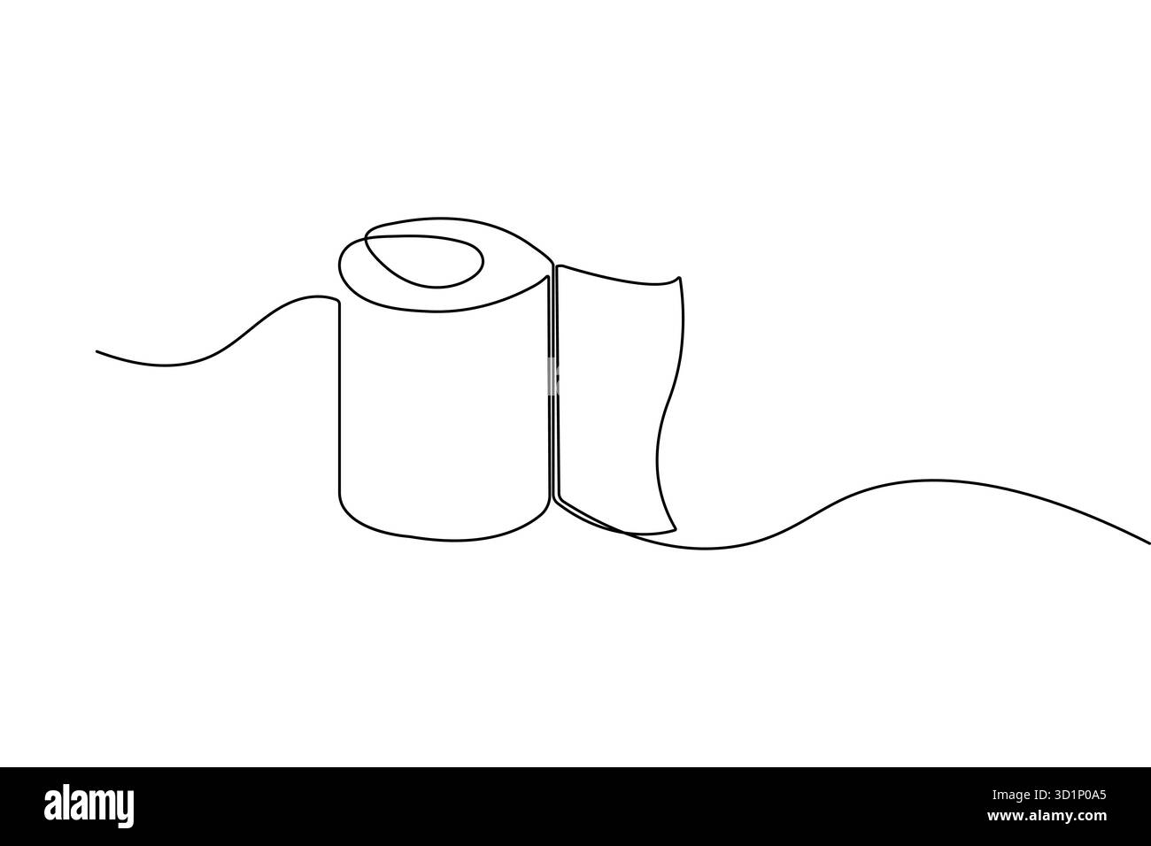 Continuous one line drawing of tissue roll minimalist design isolate ...