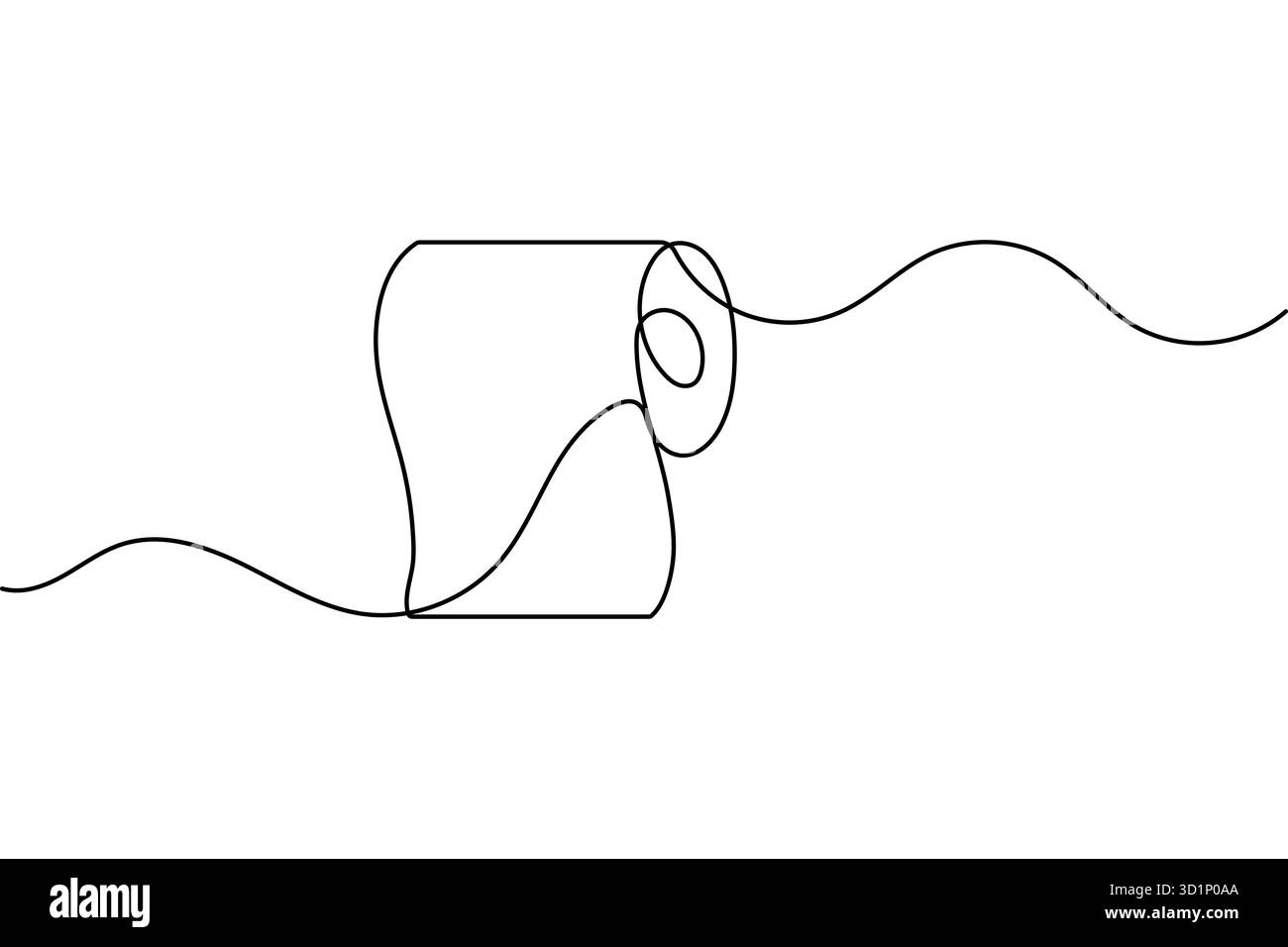 Continuous one line drawing of tissue roll minimalist design isolate ...