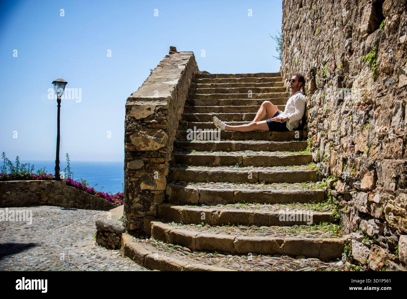 Man resting steps stairs hi-res stock photography and images - Alamy