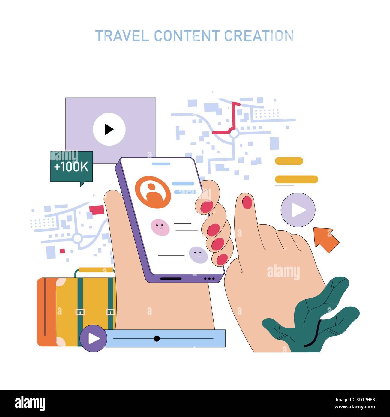 Travel content creation Stock Vector Images - Alamy