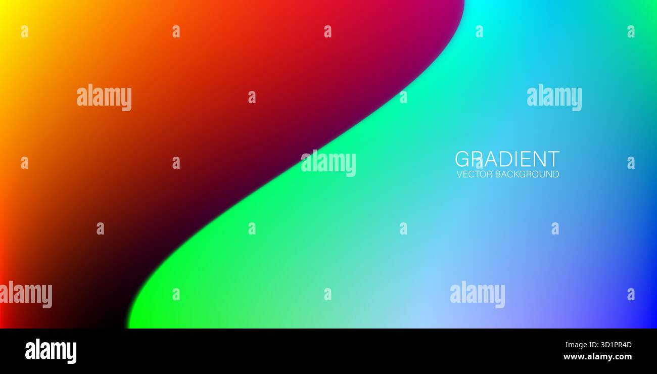 Colorful gradient background with smooth curves. Vector illustration ...